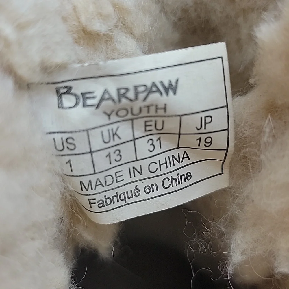 BEARPAW Kelly Youth Faux Leather Wool‎ Blend Lining Lace Up Winter Ankle Boots 1